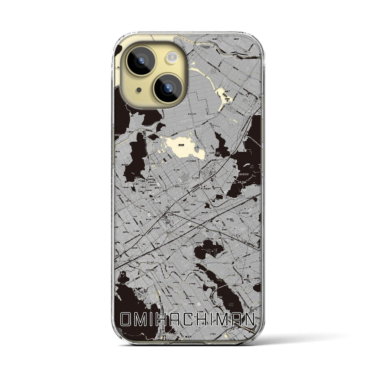 【近江八幡2(滋賀県)】地図柄iPhoneケース(クリアタイプ)