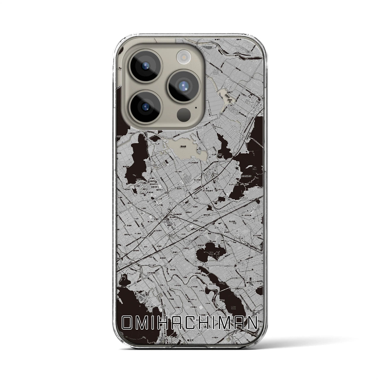 【近江八幡2(滋賀県)】地図柄iPhoneケース(クリアタイプ)