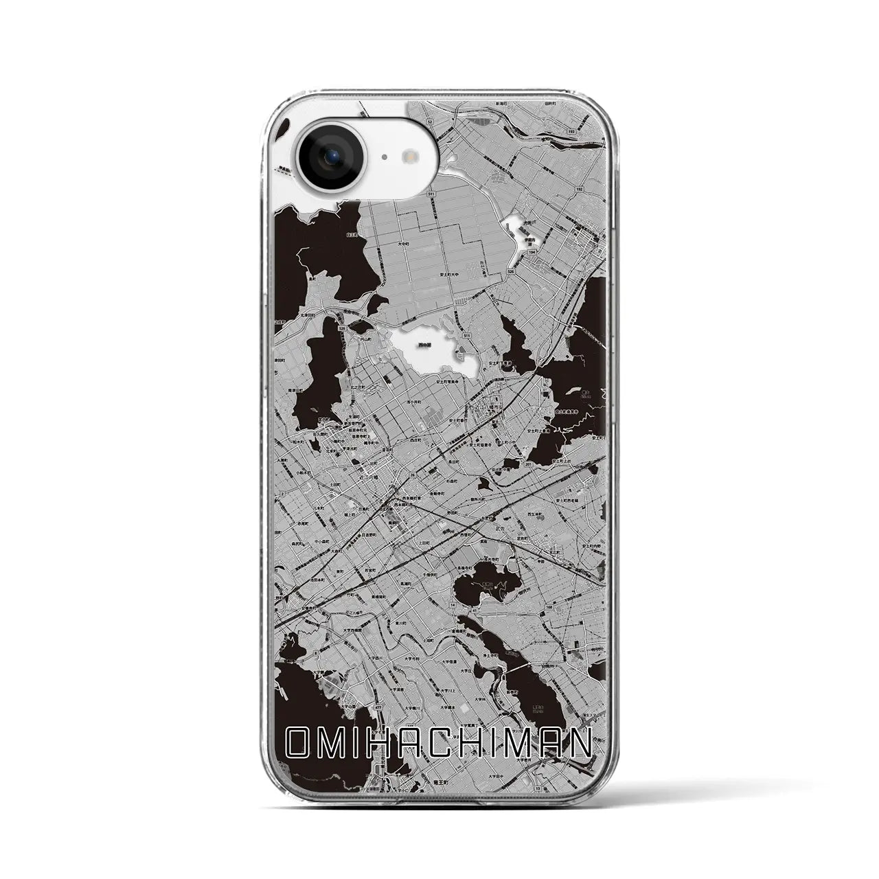 【近江八幡2(滋賀県)】地図柄iPhoneケース(クリアタイプ)