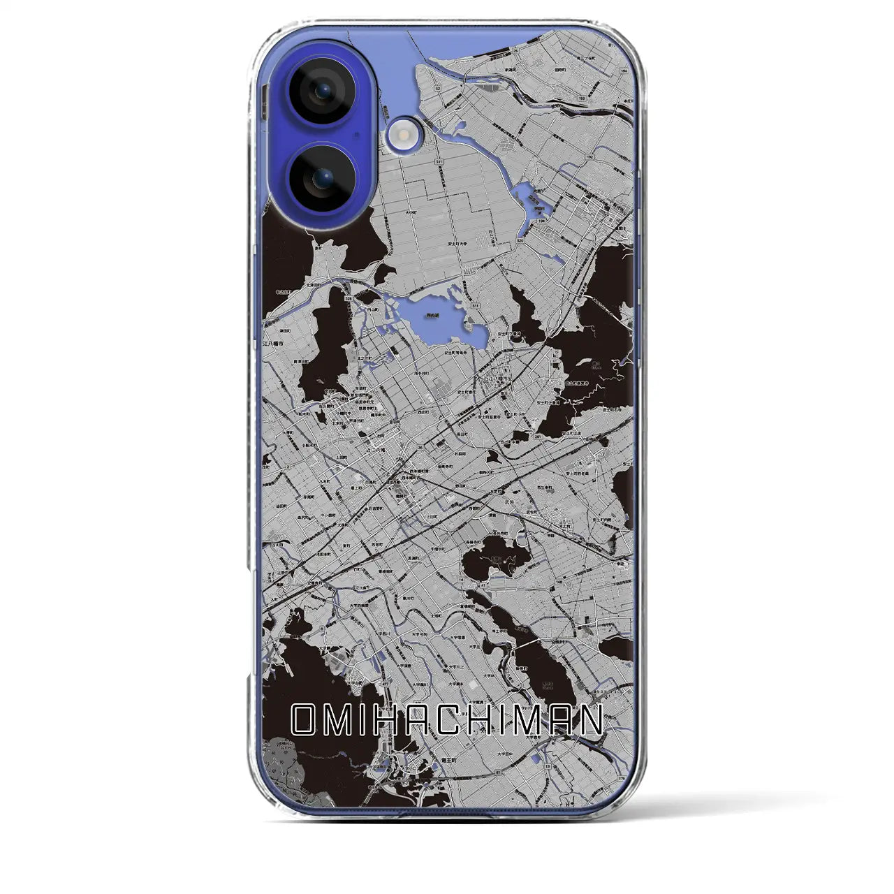 【近江八幡2(滋賀県)】地図柄iPhoneケース(クリアタイプ)