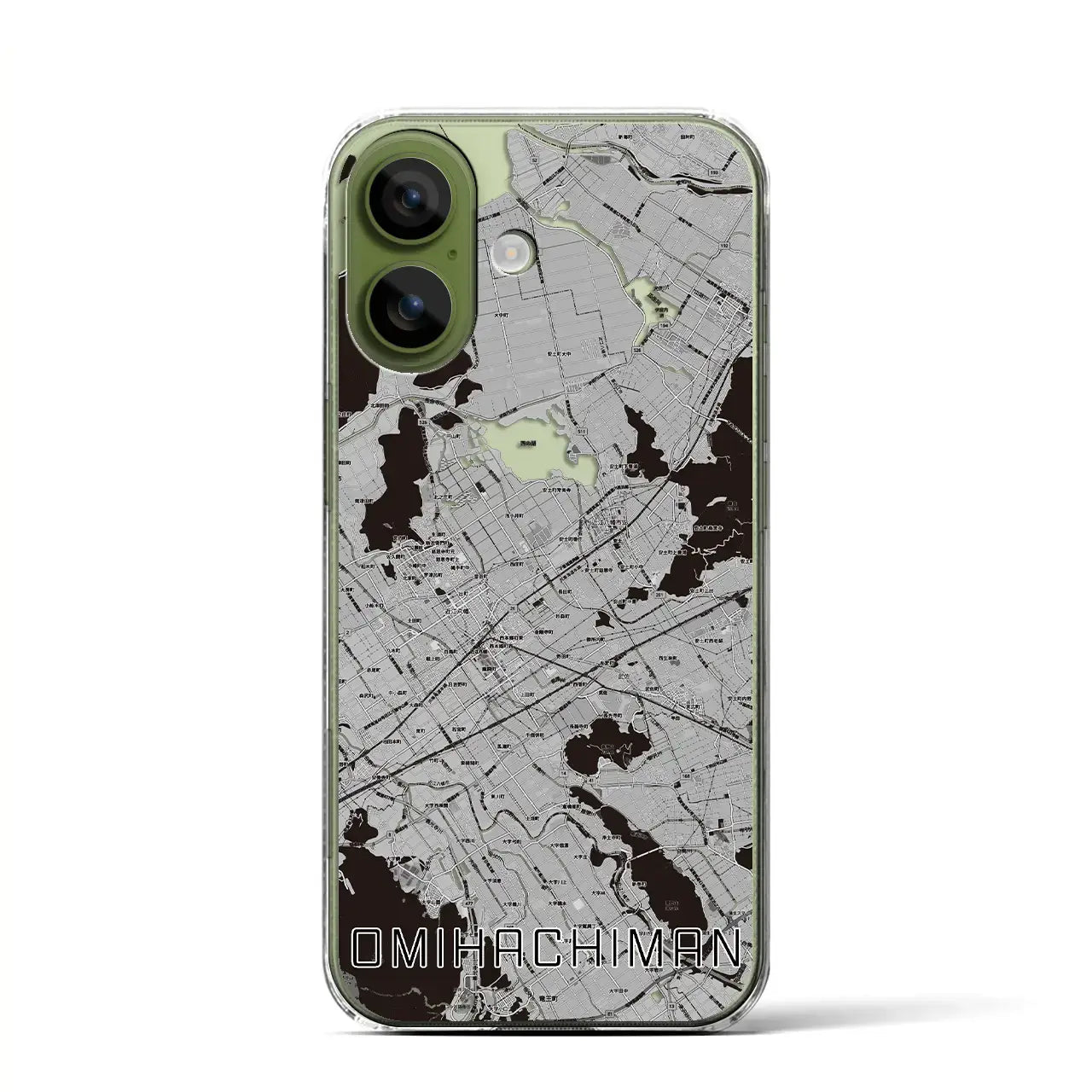 【近江八幡2(滋賀県)】地図柄iPhoneケース(クリアタイプ)