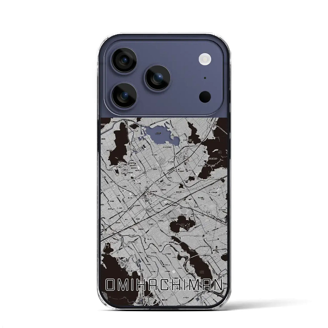 【近江八幡2(滋賀県)】地図柄iPhoneケース(クリアタイプ)