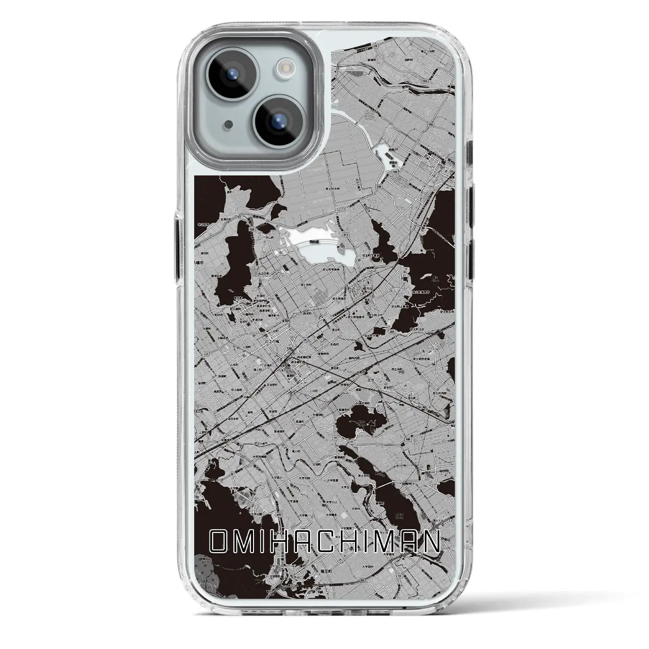 【近江八幡2(滋賀県)】地図柄iPhoneケース(MagSafeタイプ)