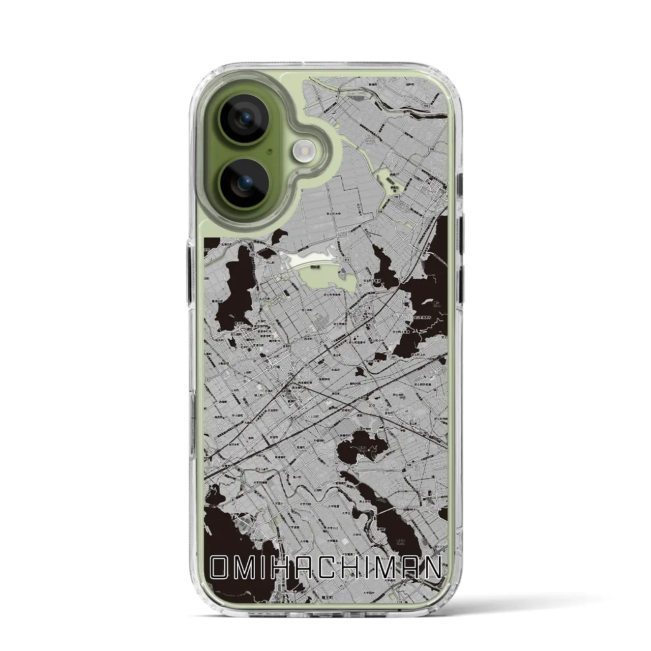 【近江八幡2(滋賀県)】地図柄iPhoneケース(MagSafeタイプ)