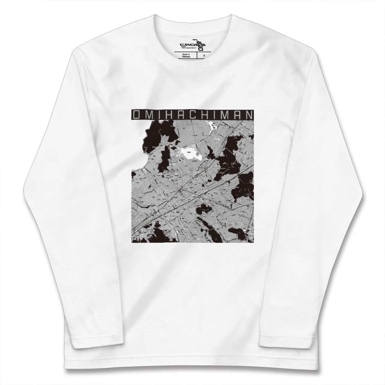 【近江八幡2(滋賀県)】地図柄ロングスリーブTシャツ