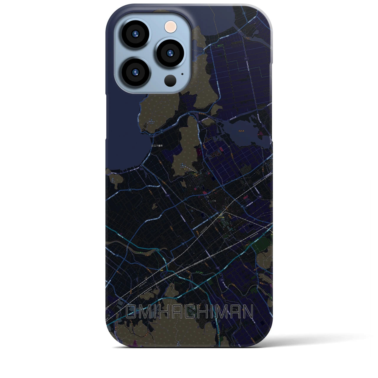 【近江八幡(滋賀県)】地図柄iPhoneケース(バックカバータイプ)