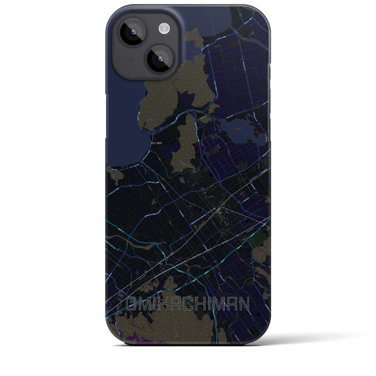 【近江八幡(滋賀県)】地図柄iPhoneケース(バックカバータイプ)