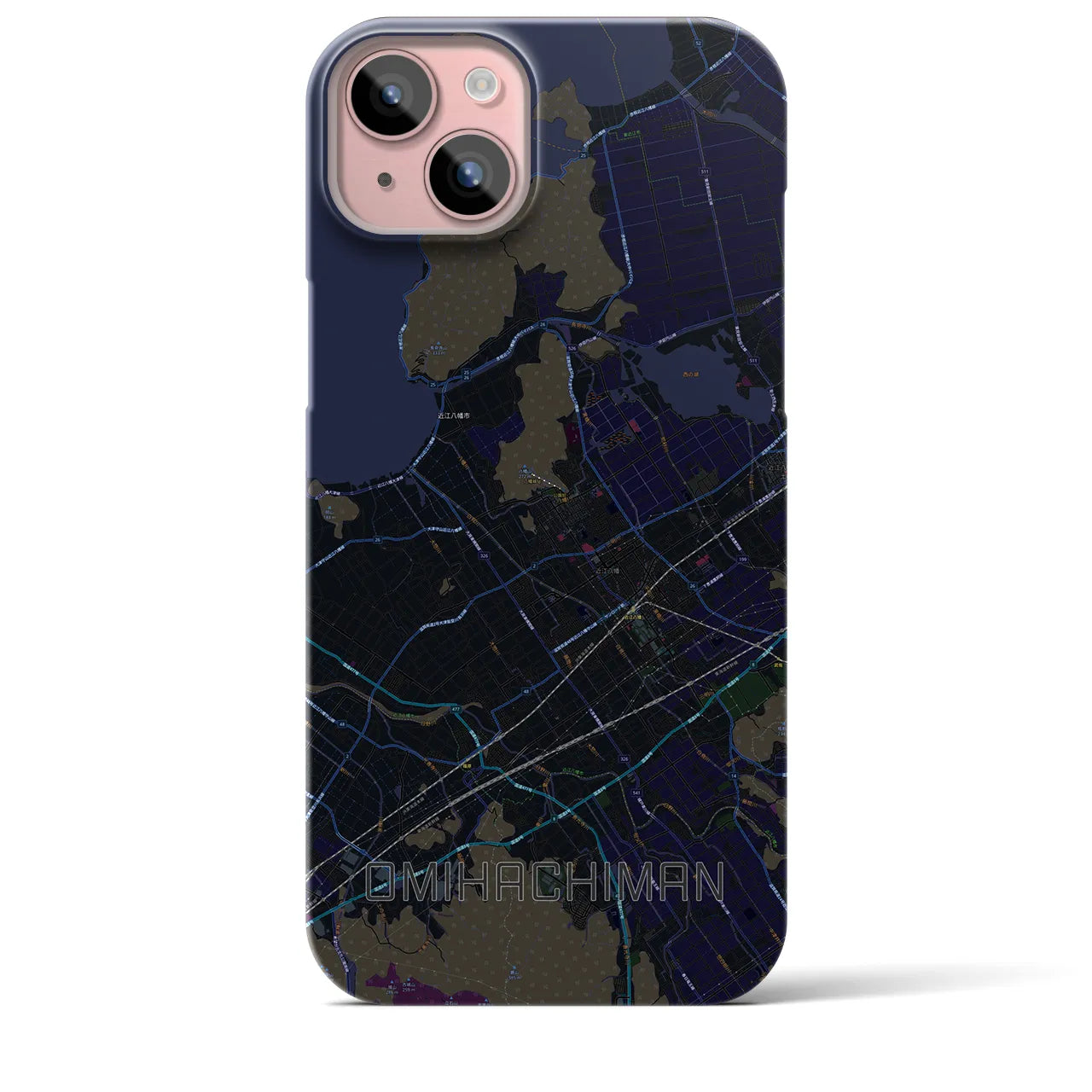 【近江八幡(滋賀県)】地図柄iPhoneケース(バックカバータイプ)