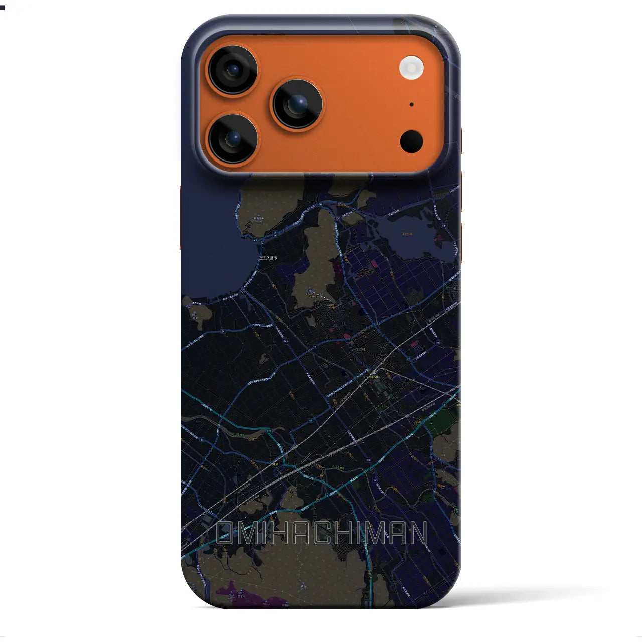 【近江八幡(滋賀県)】地図柄iPhoneケース(バックカバータイプ)