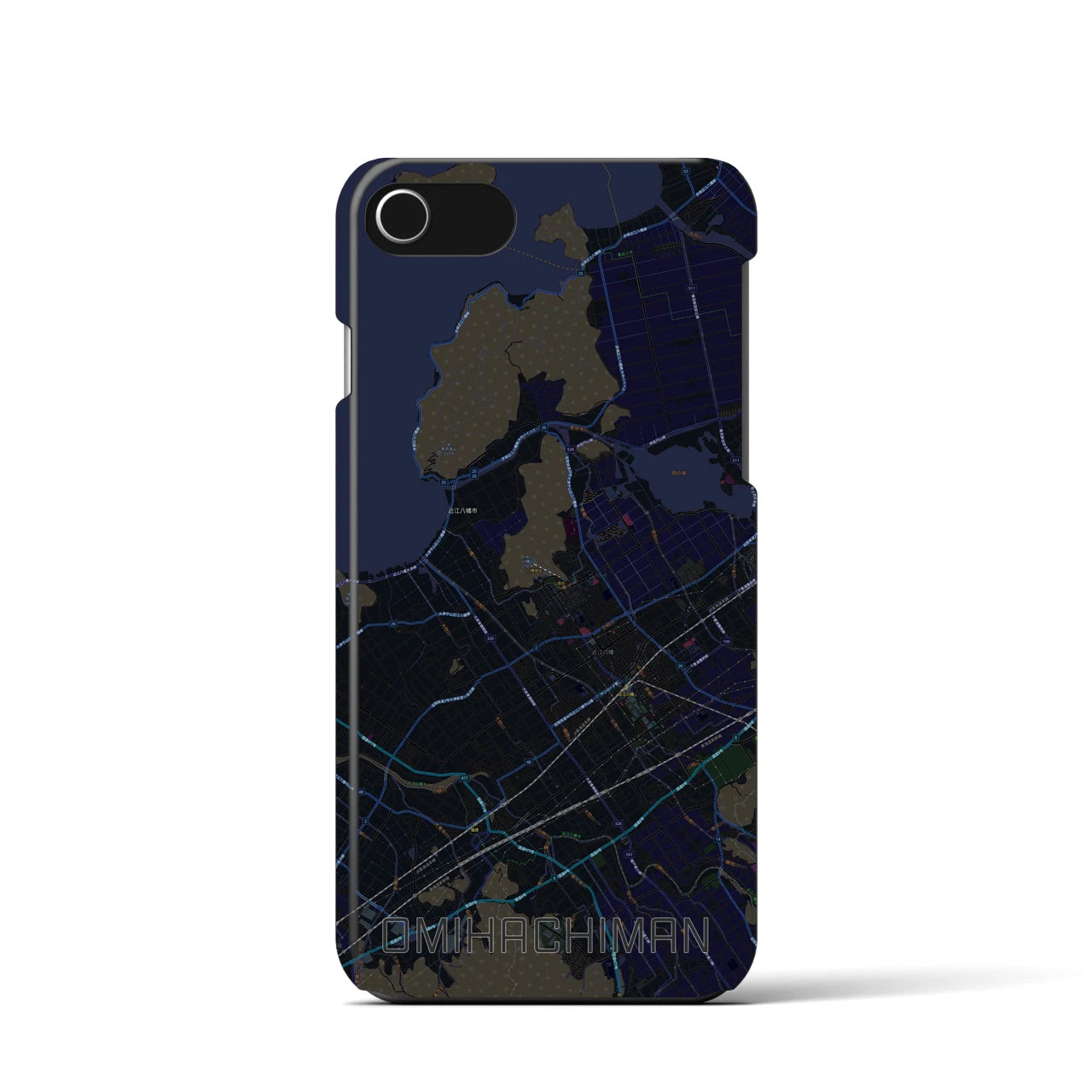 【近江八幡(滋賀県)】地図柄iPhoneケース(バックカバータイプ)