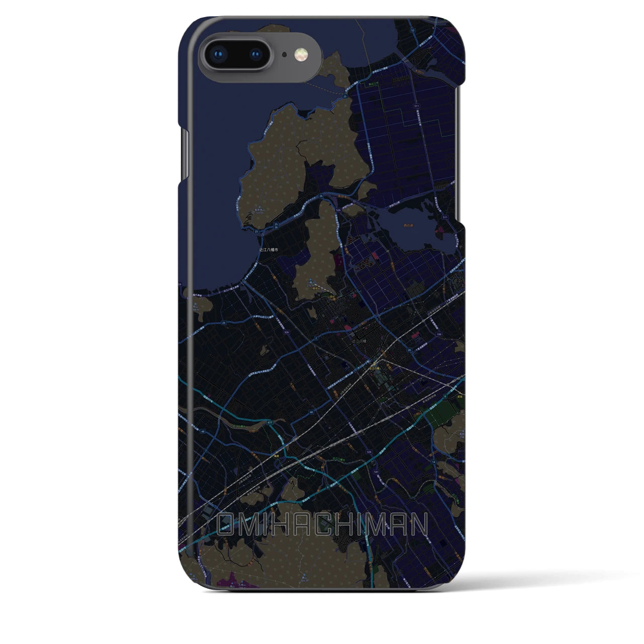 【近江八幡(滋賀県)】地図柄iPhoneケース(バックカバータイプ)