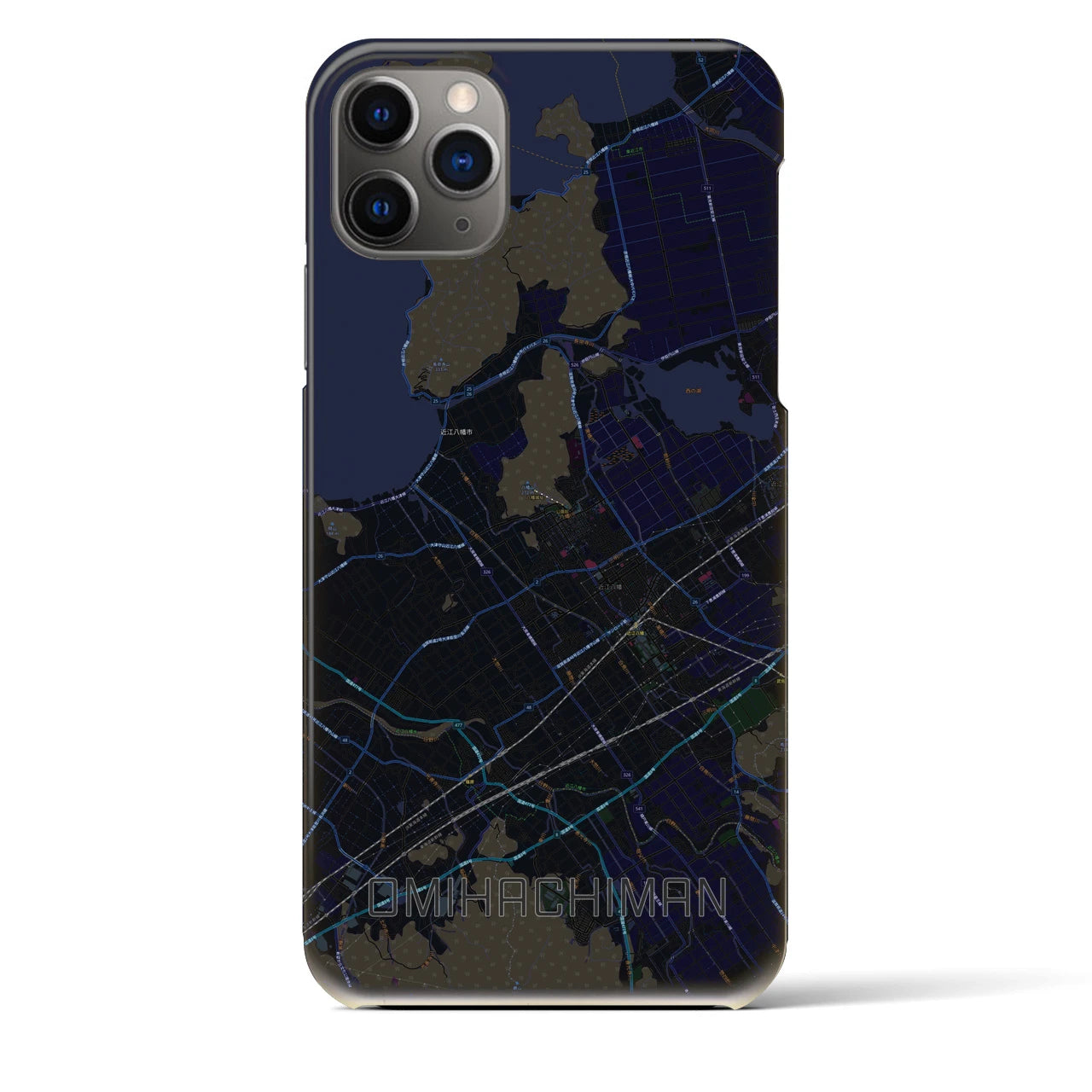 【近江八幡(滋賀県)】地図柄iPhoneケース(バックカバータイプ)