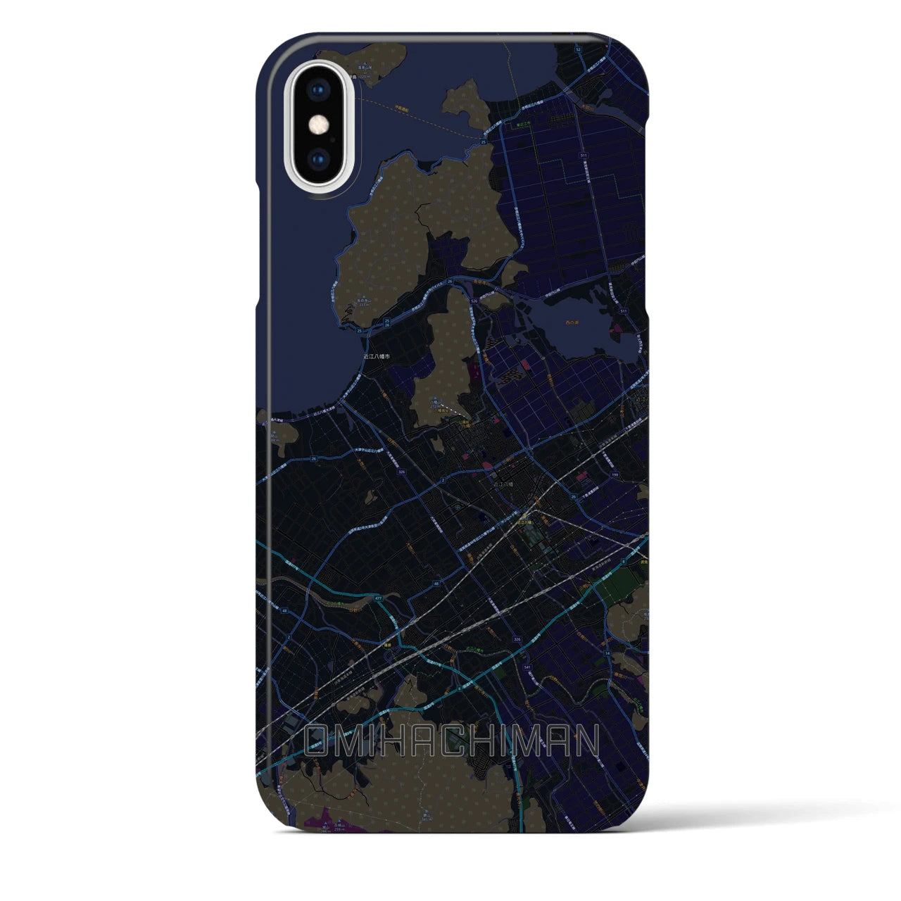 【近江八幡(滋賀県)】地図柄iPhoneケース(バックカバータイプ)