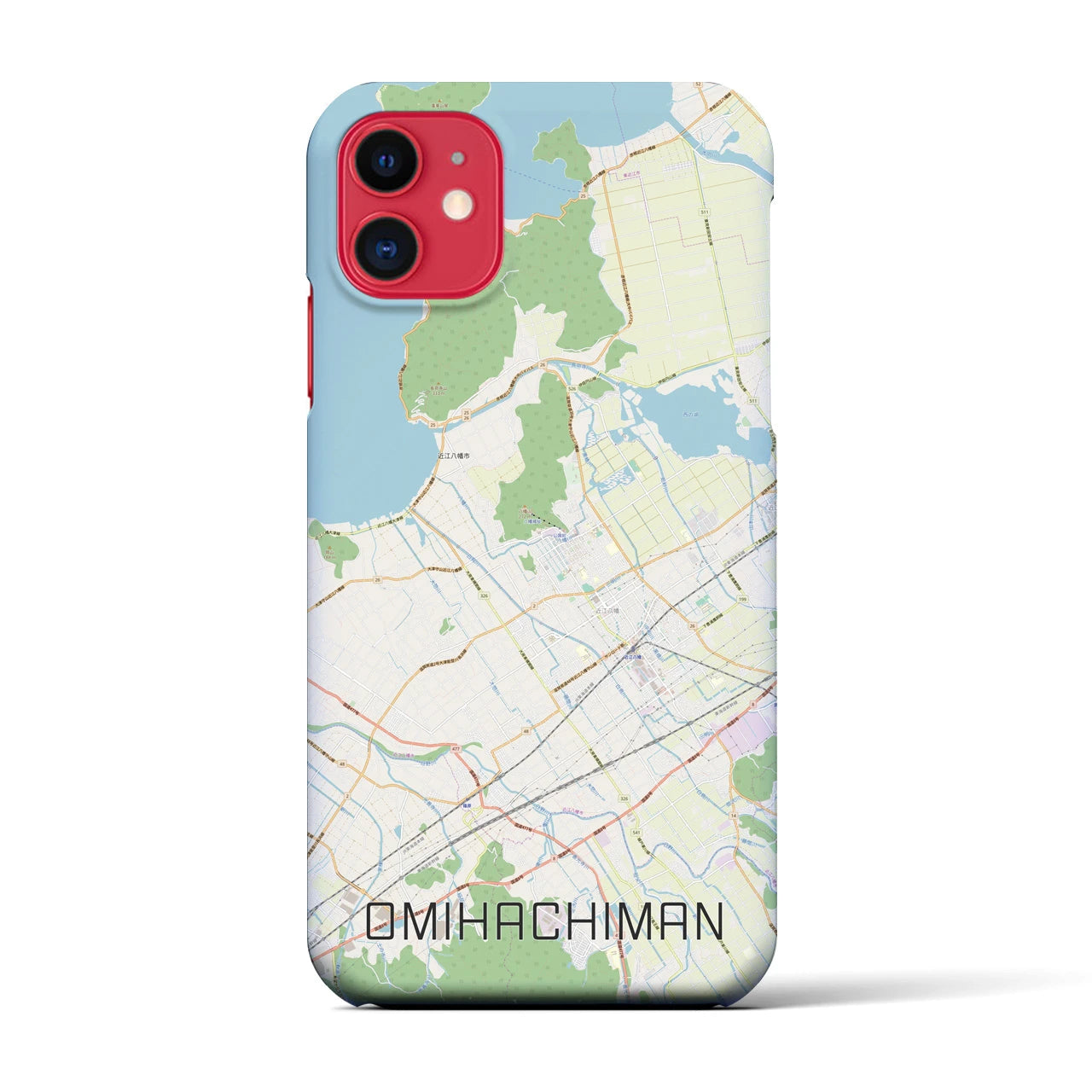 【近江八幡(滋賀県)】地図柄iPhoneケース(バックカバータイプ)