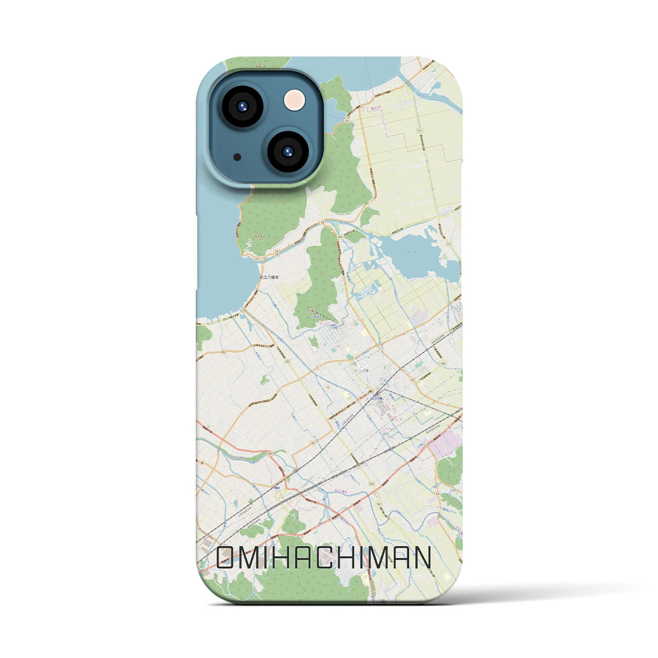 【近江八幡(滋賀県)】地図柄iPhoneケース(バックカバータイプ)