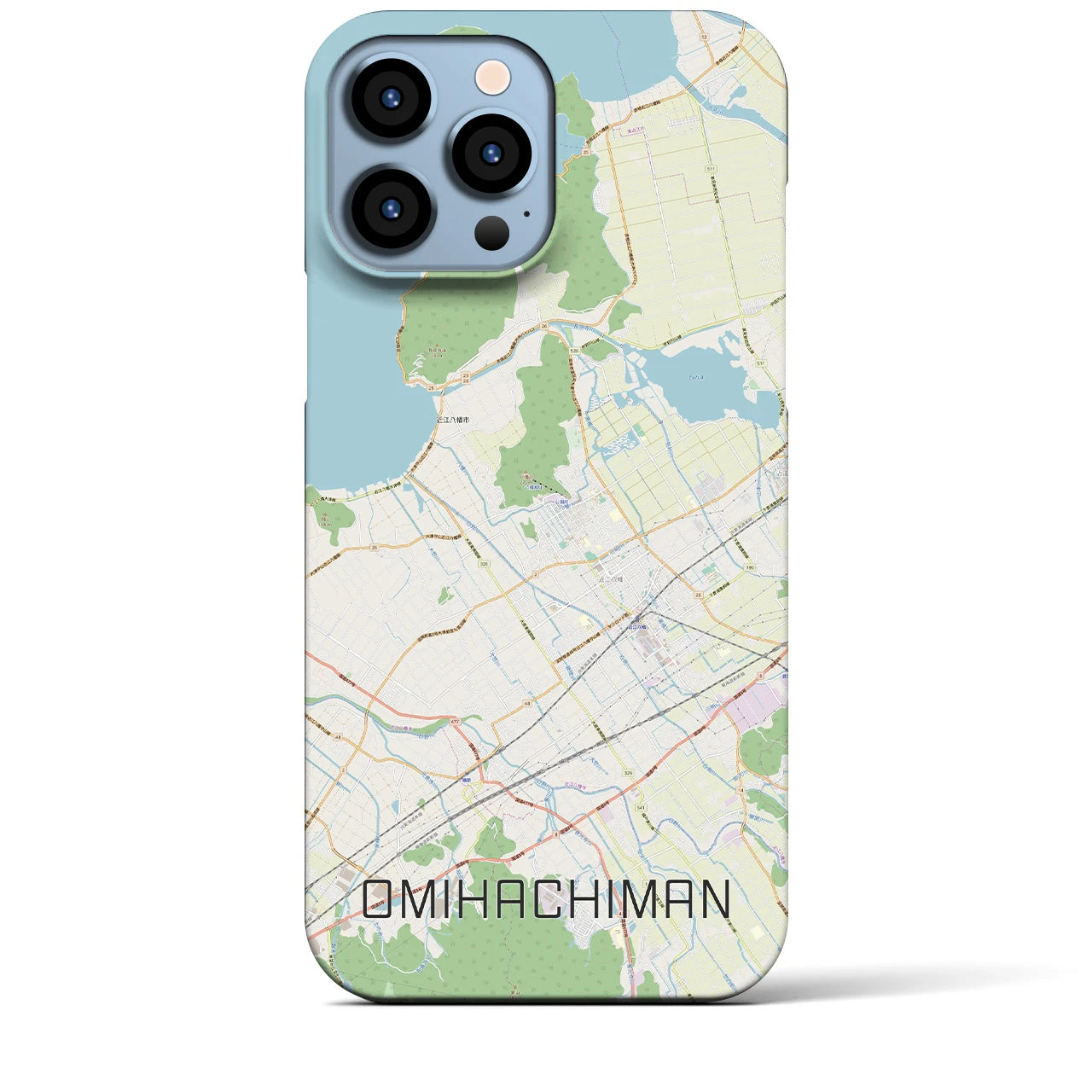 【近江八幡(滋賀県)】地図柄iPhoneケース(バックカバータイプ)