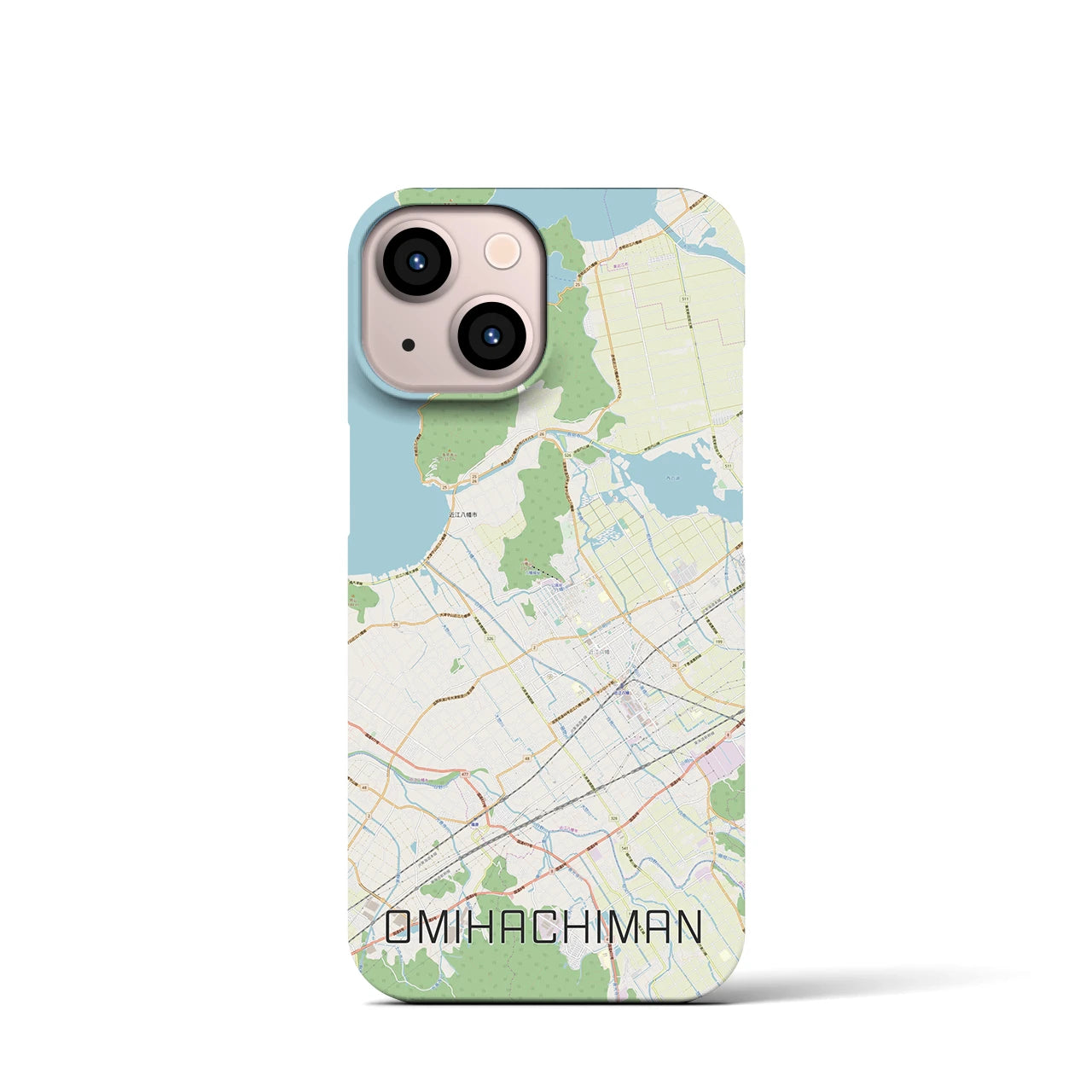 【近江八幡(滋賀県)】地図柄iPhoneケース(バックカバータイプ)