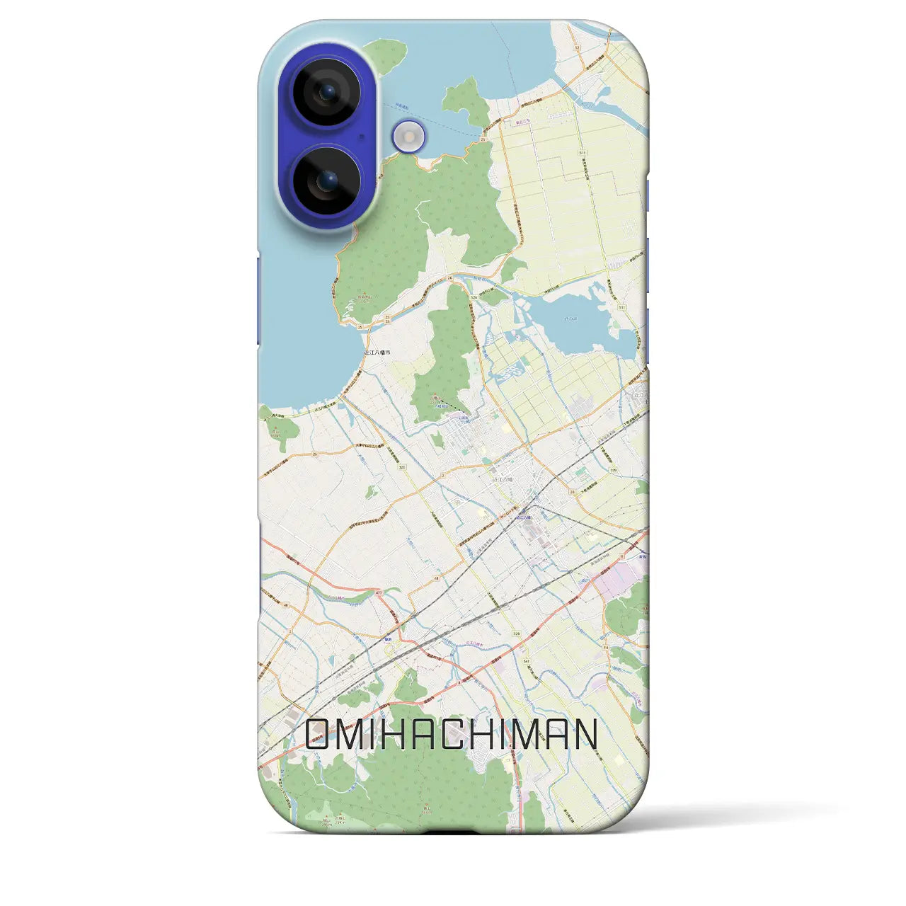 【近江八幡(滋賀県)】地図柄iPhoneケース(バックカバータイプ)