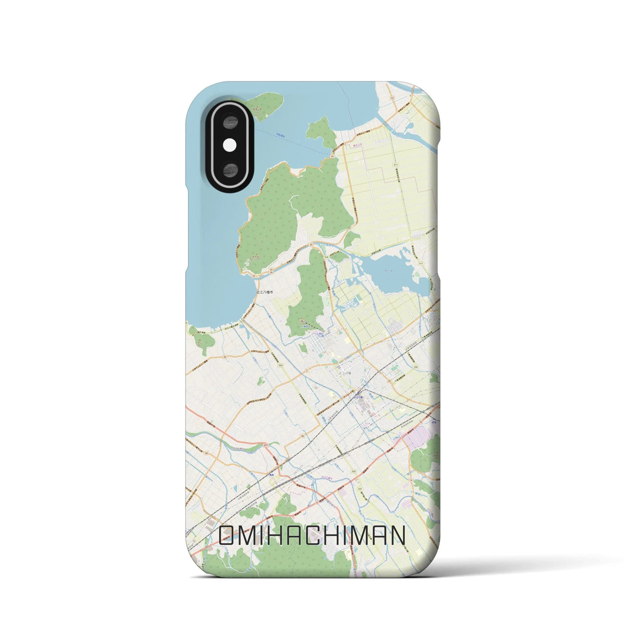 【近江八幡(滋賀県)】地図柄iPhoneケース(バックカバータイプ)