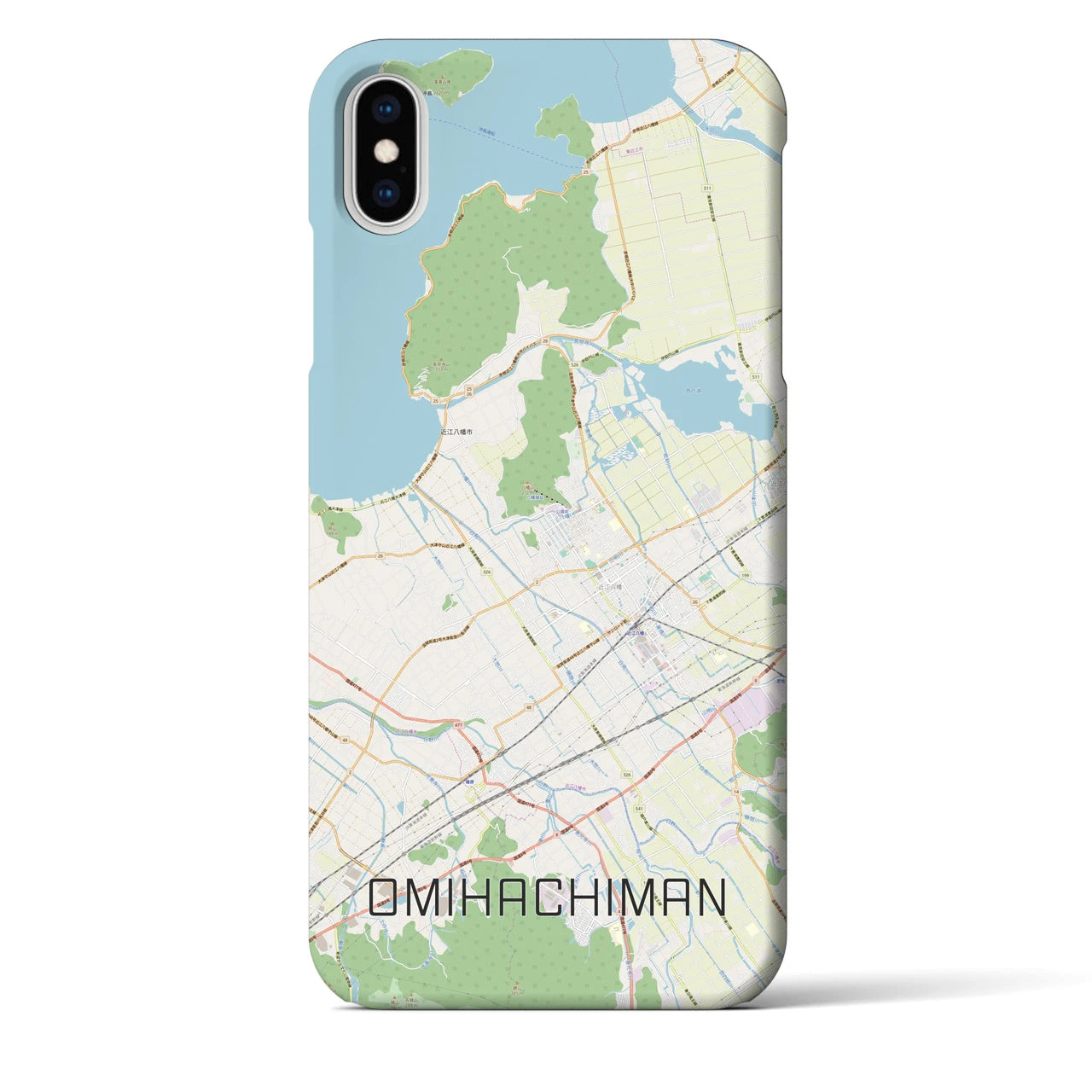 【近江八幡(滋賀県)】地図柄iPhoneケース(バックカバータイプ)