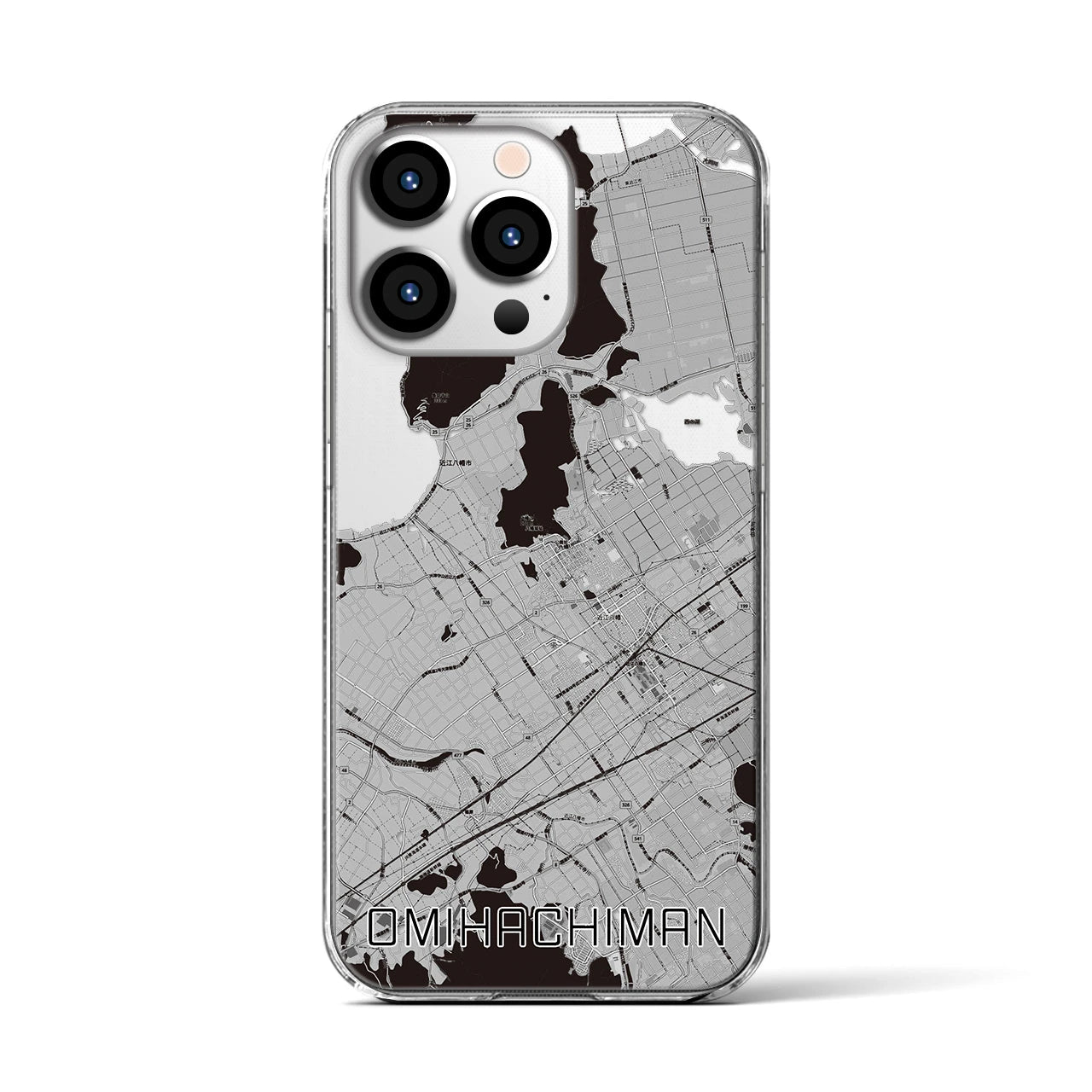 【近江八幡(滋賀県)】地図柄iPhoneケース(クリアタイプ)