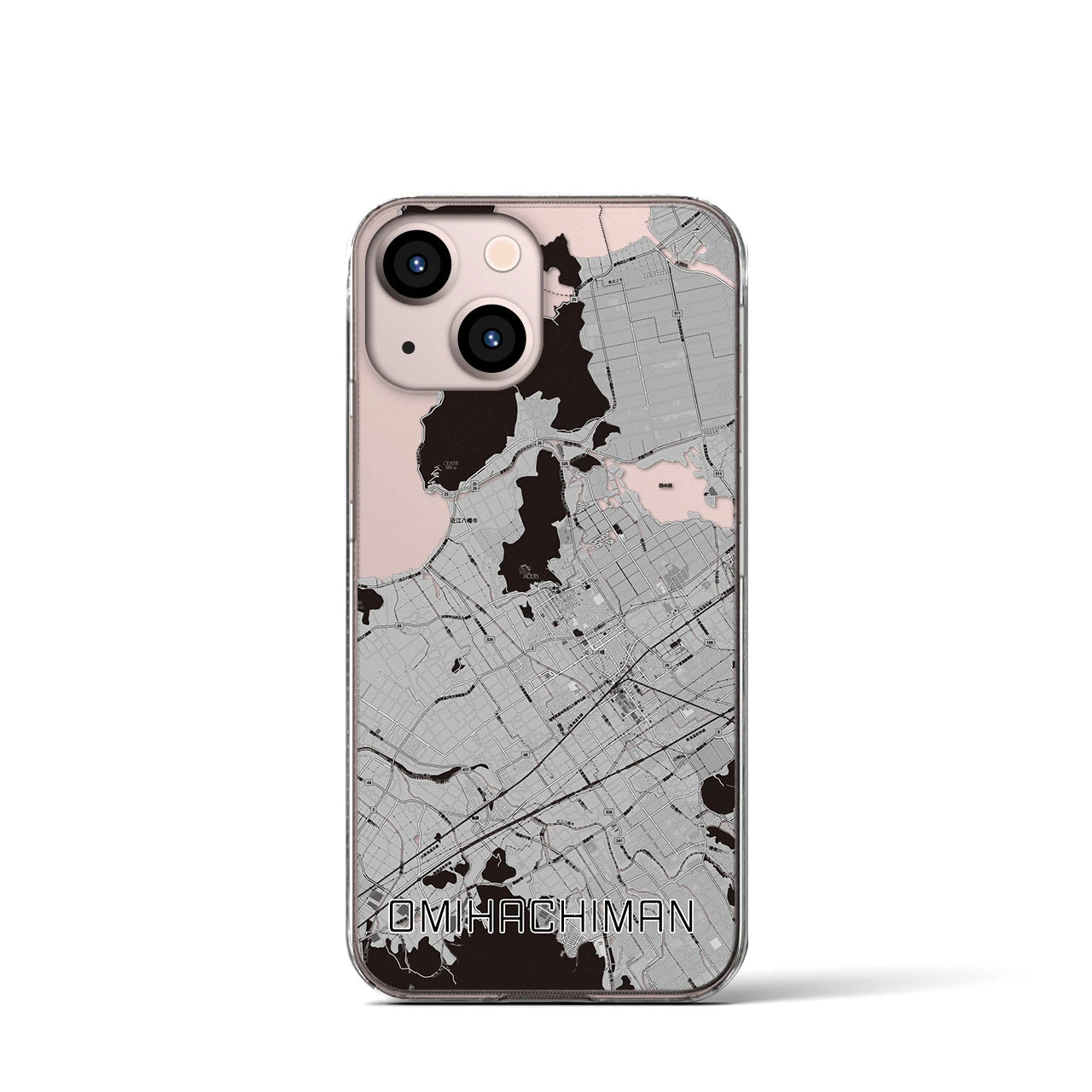 【近江八幡(滋賀県)】地図柄iPhoneケース(クリアタイプ)