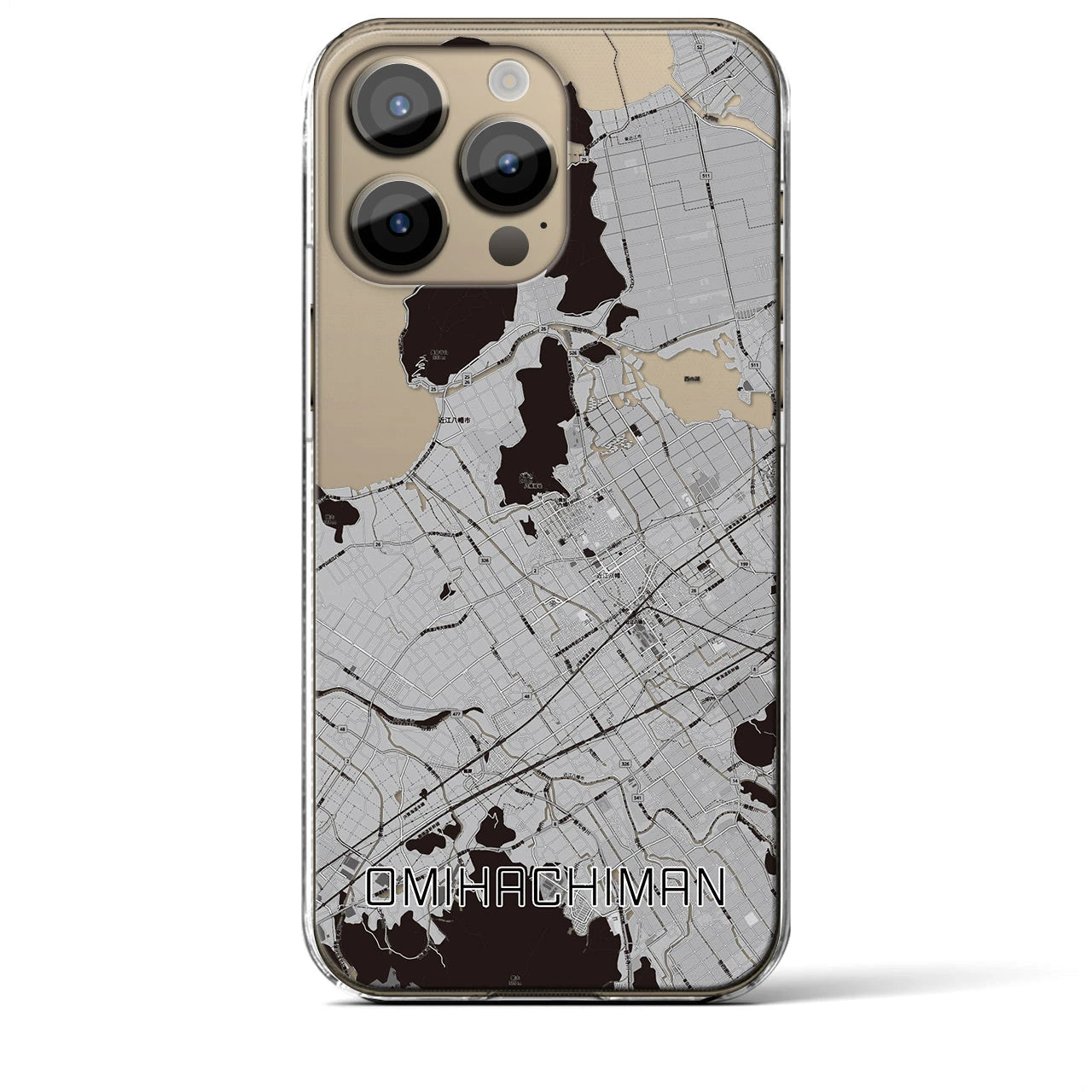 【近江八幡(滋賀県)】地図柄iPhoneケース(クリアタイプ)