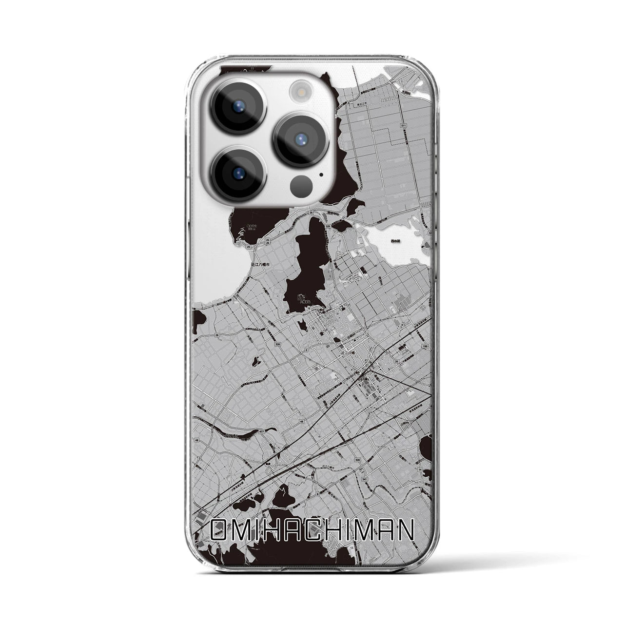 【近江八幡(滋賀県)】地図柄iPhoneケース(クリアタイプ)