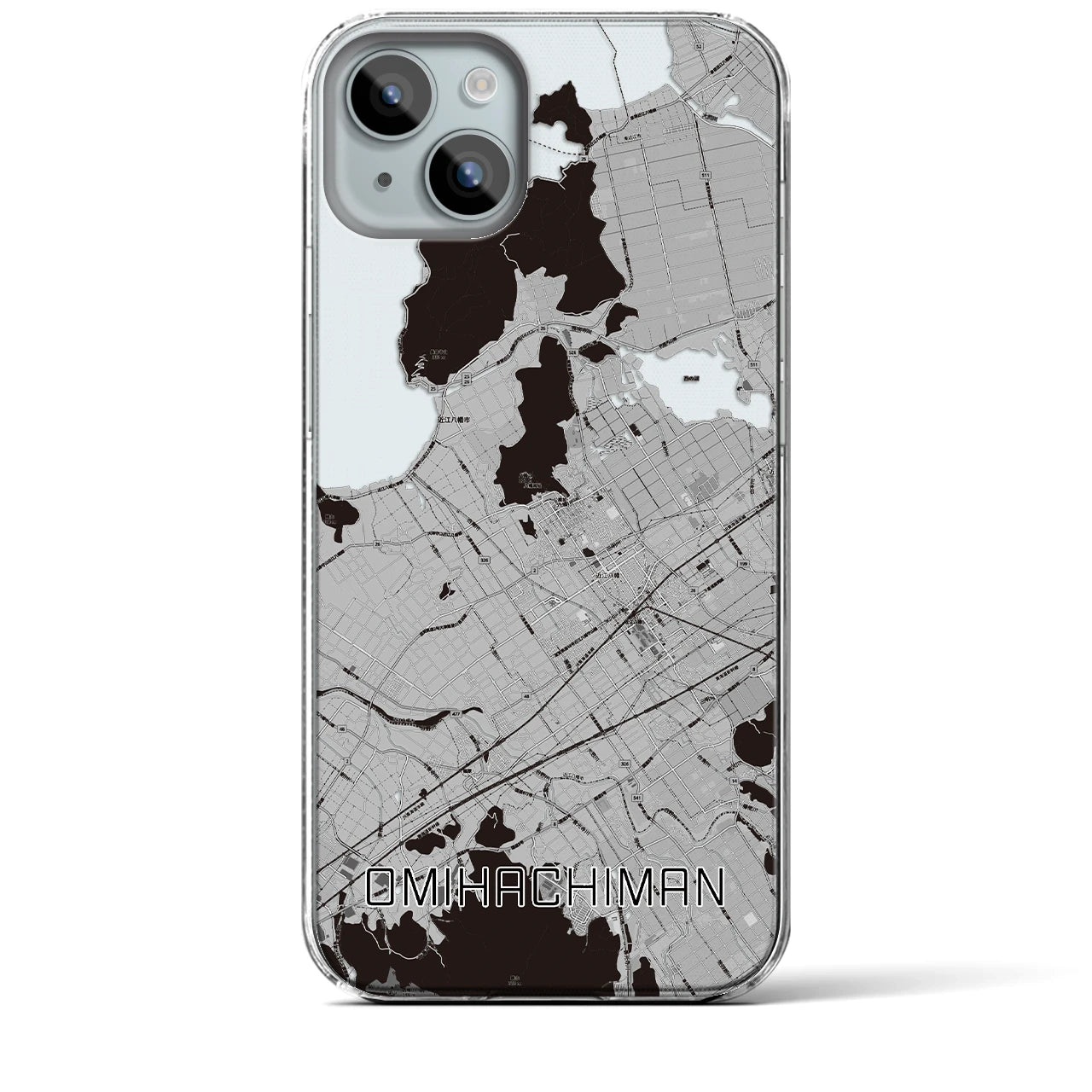 【近江八幡(滋賀県)】地図柄iPhoneケース(クリアタイプ)