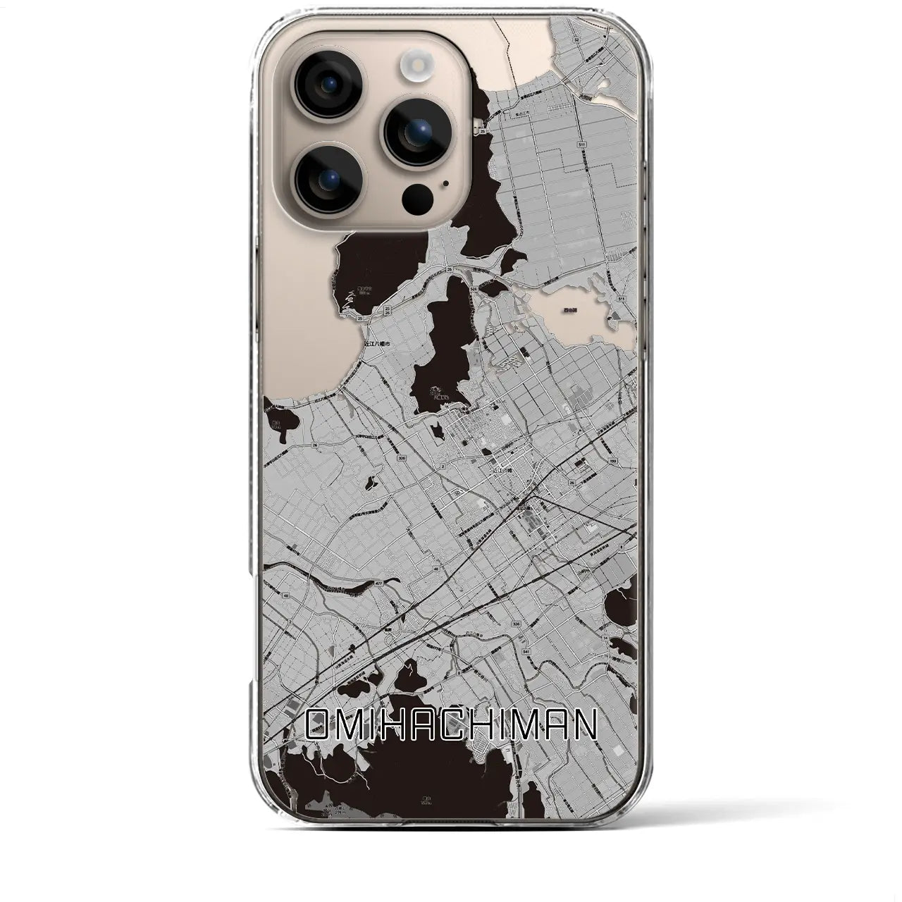 【近江八幡(滋賀県)】地図柄iPhoneケース(クリアタイプ)