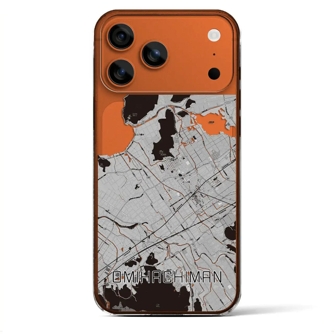 【近江八幡(滋賀県)】地図柄iPhoneケース(クリアタイプ)