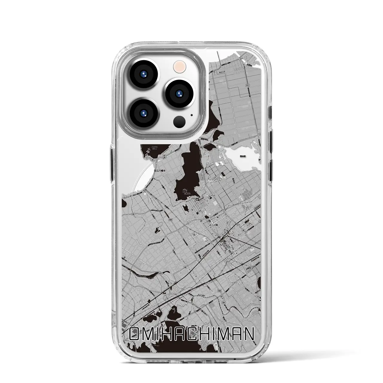 【近江八幡(滋賀県)】地図柄iPhoneケース(MagSafeタイプ)