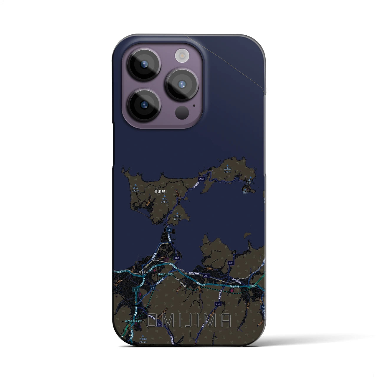 【青海島(山口県)】地図柄iPhoneケース(バックカバータイプ)