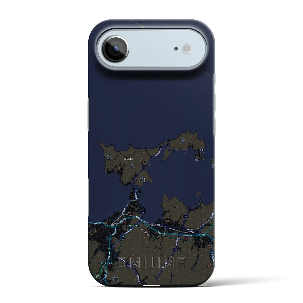 【青海島(山口県)】地図柄iPhoneケース(バックカバータイプ)