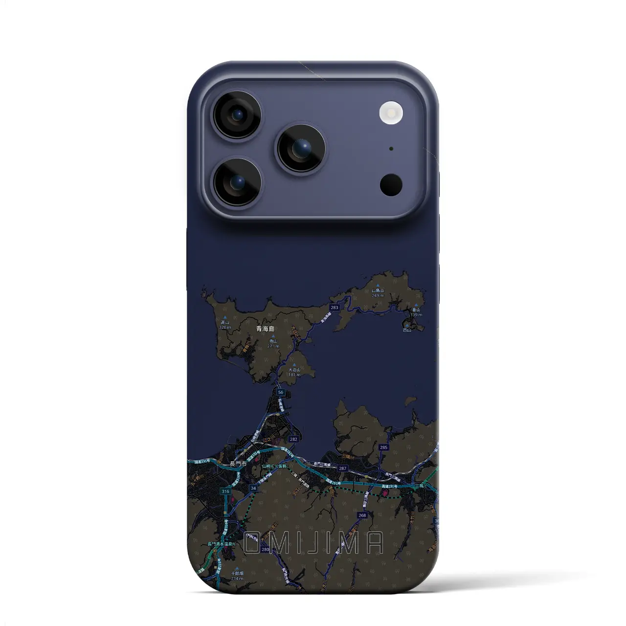 【青海島(山口県)】地図柄iPhoneケース(バックカバータイプ)