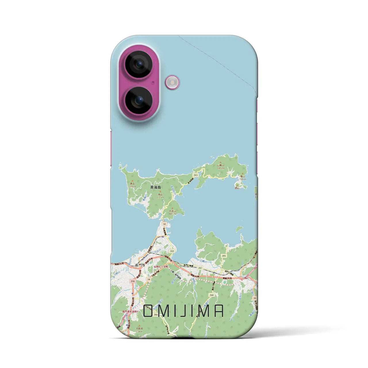 【青海島(山口県)】地図柄iPhoneケース(バックカバータイプ)