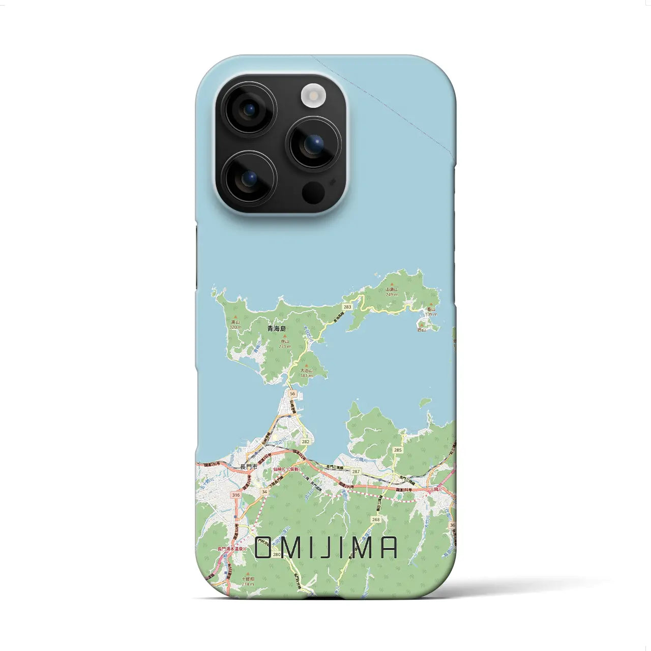 【青海島(山口県)】地図柄iPhoneケース(バックカバータイプ)