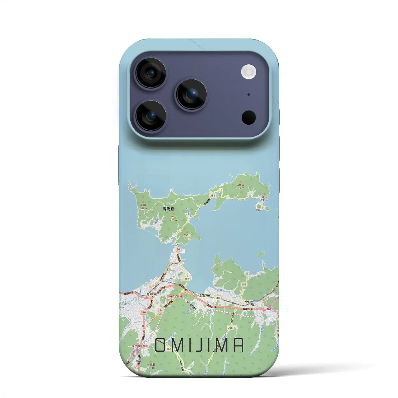 【青海島(山口県)】地図柄iPhoneケース(バックカバータイプ)