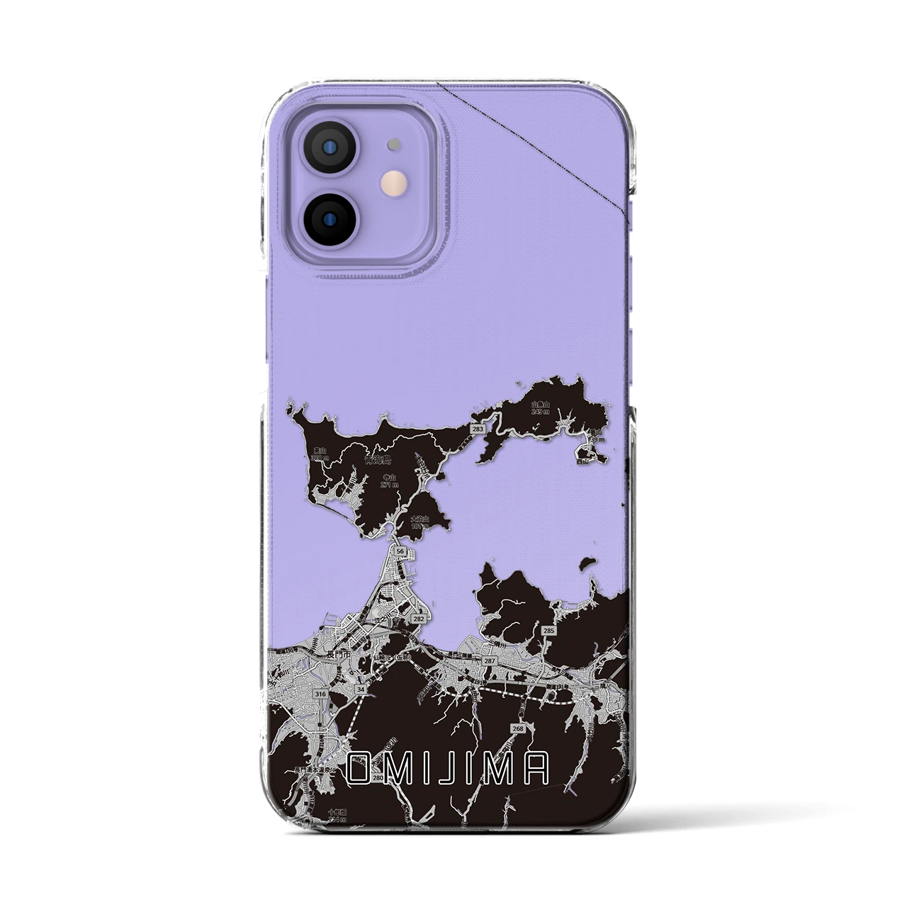 【青海島(山口県)】地図柄iPhoneケース(クリアタイプ)