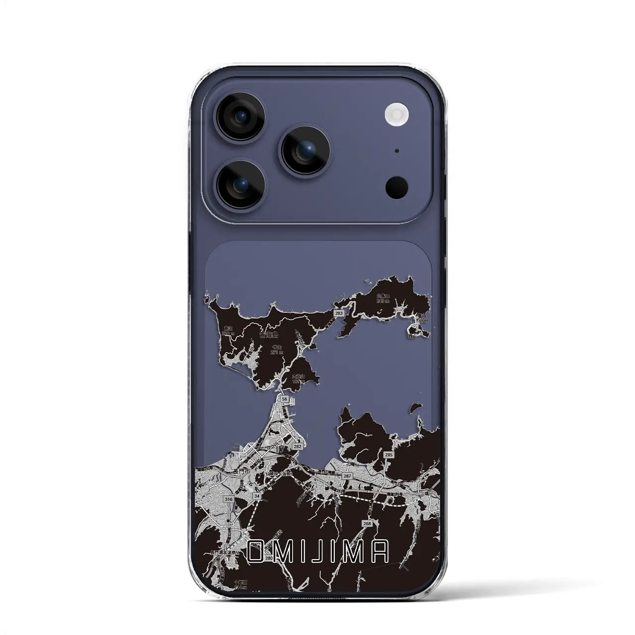 【青海島(山口県)】地図柄iPhoneケース(クリアタイプ)