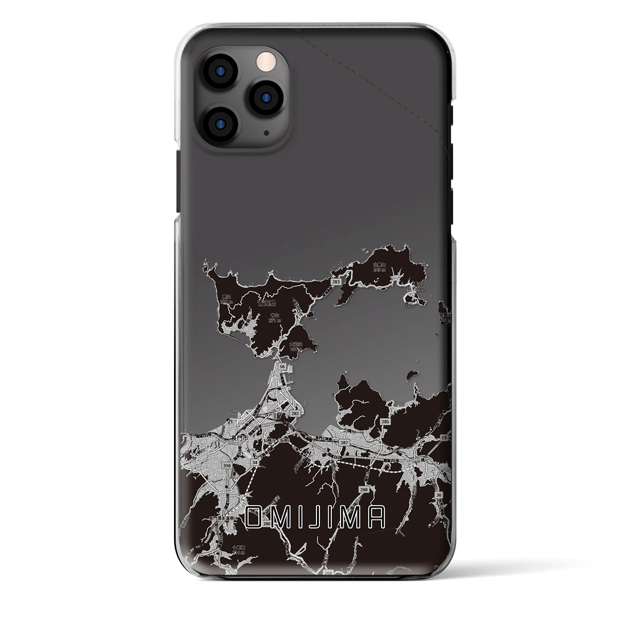 【青海島(山口県)】地図柄iPhoneケース(クリアタイプ)