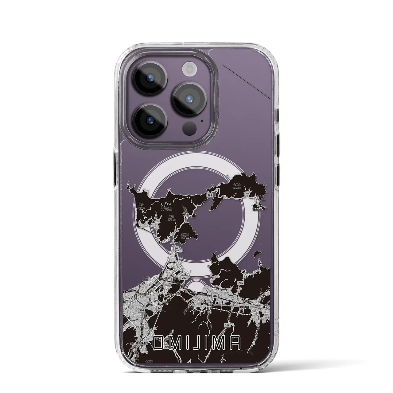 【青海島(山口県)】地図柄iPhoneケース(MagSafeタイプ)