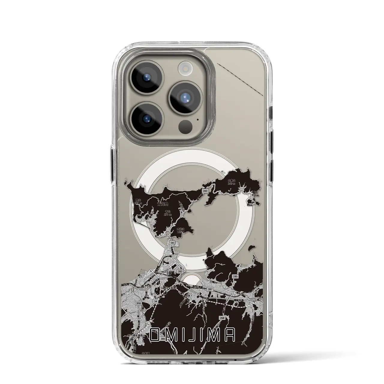 【青海島(山口県)】地図柄iPhoneケース(MagSafeタイプ)