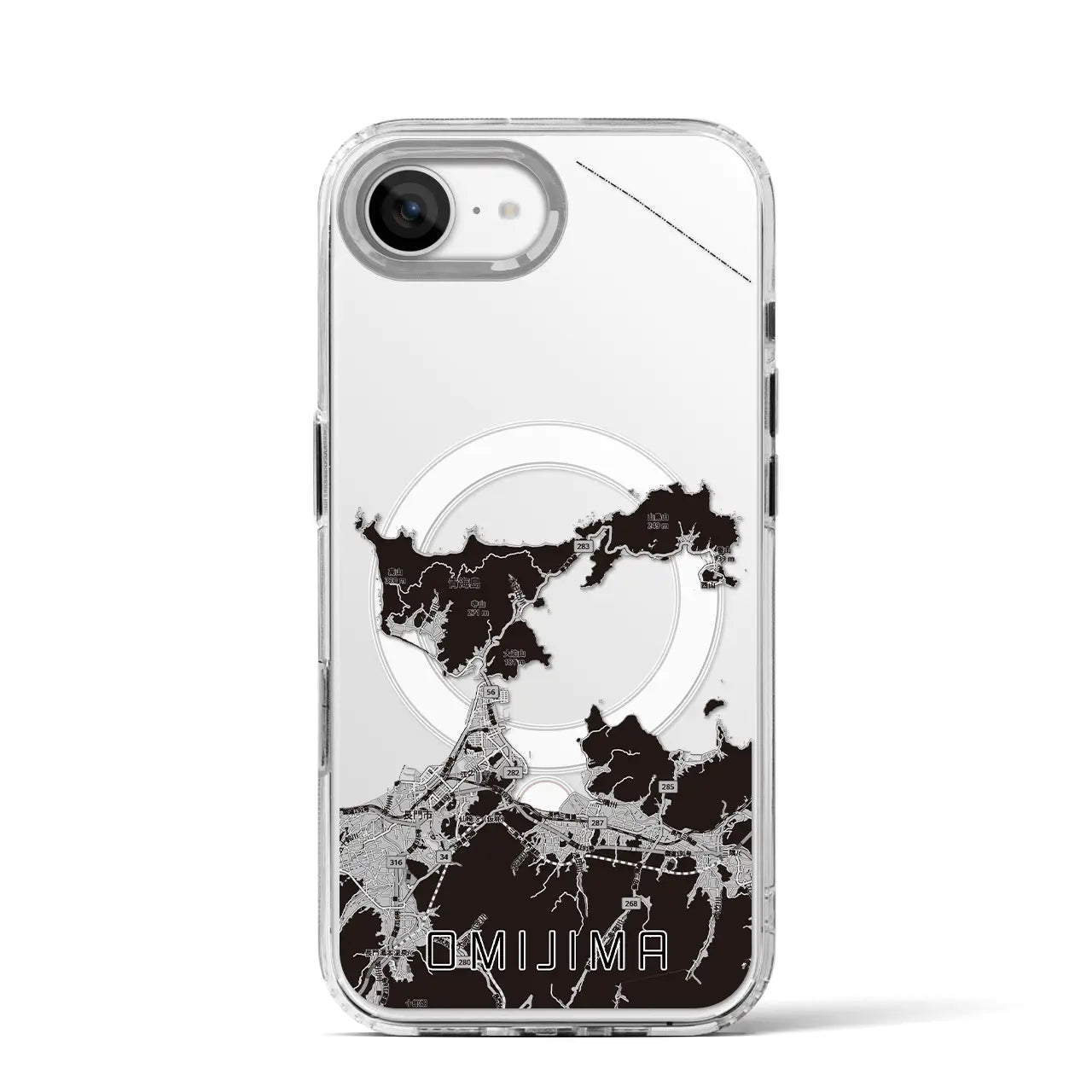 【青海島(山口県)】地図柄iPhoneケース(MagSafeタイプ)