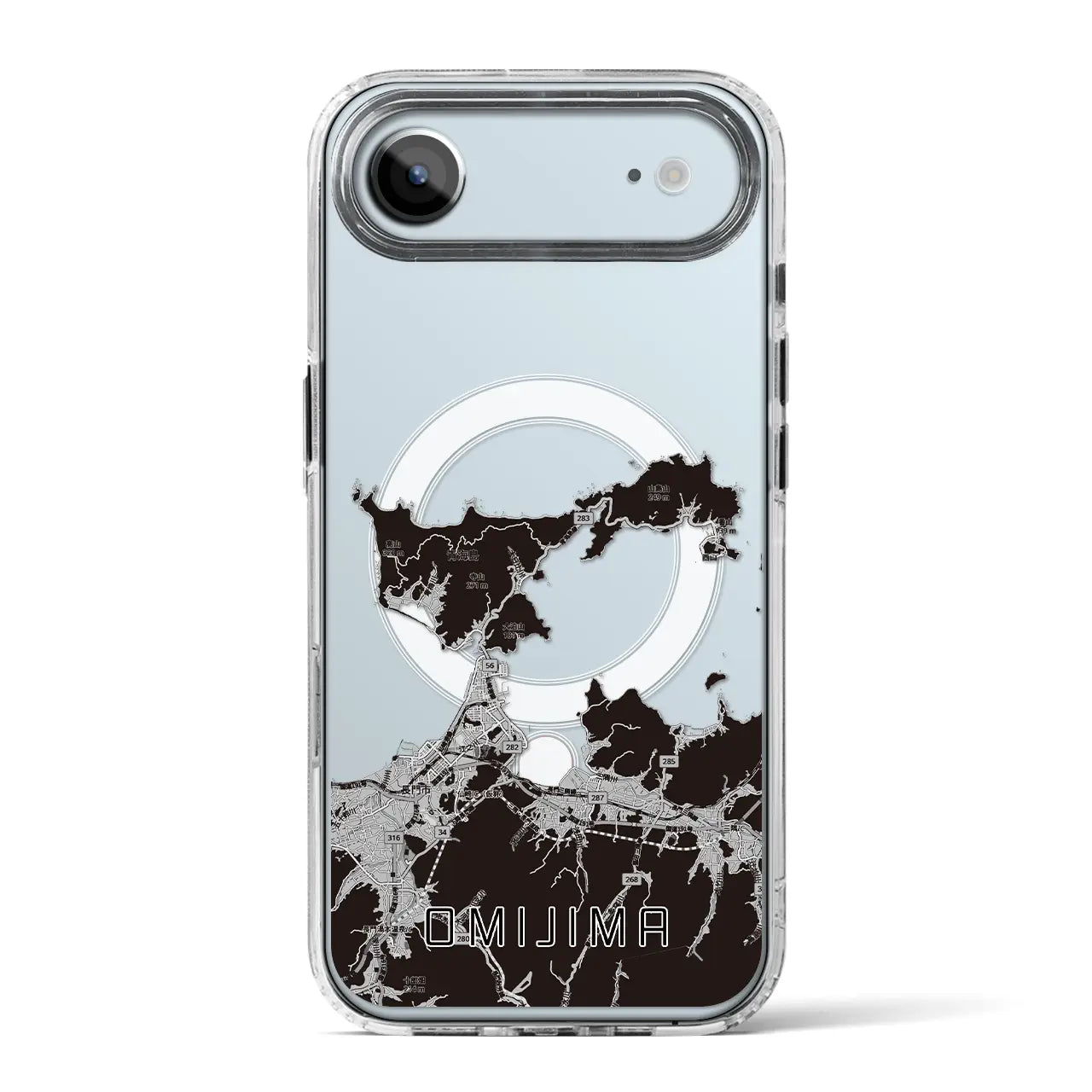 【青海島(山口県)】地図柄iPhoneケース(MagSafeタイプ)