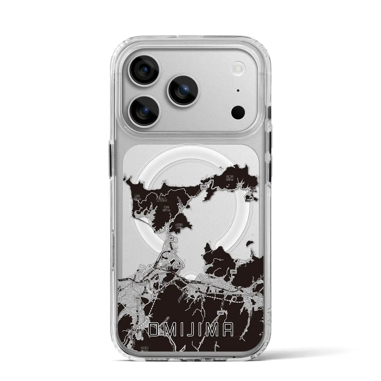 【青海島(山口県)】地図柄iPhoneケース(MagSafeタイプ)