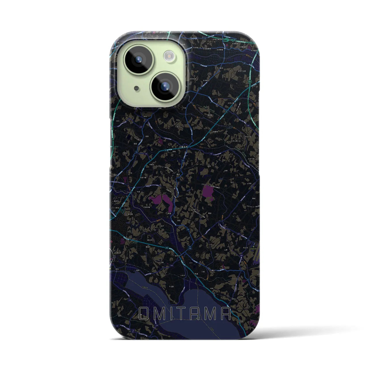 【小美玉(茨城県)】地図柄iPhoneケース(バックカバータイプ)