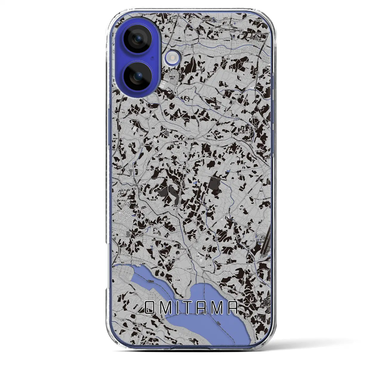 【小美玉(茨城県)】地図柄iPhoneケース(クリアタイプ)モノトーン・iPhone 16 Pro Max 用