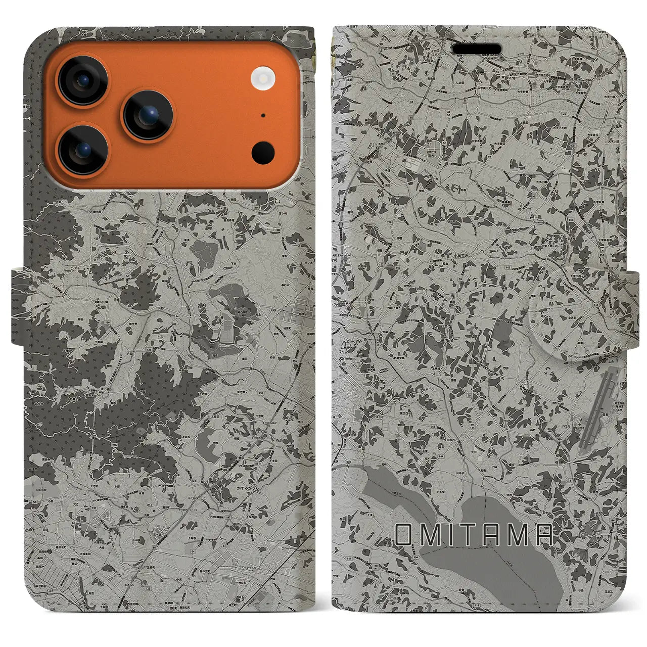 【小美玉(茨城県)】地図柄iPhoneケース(手帳タイプ)