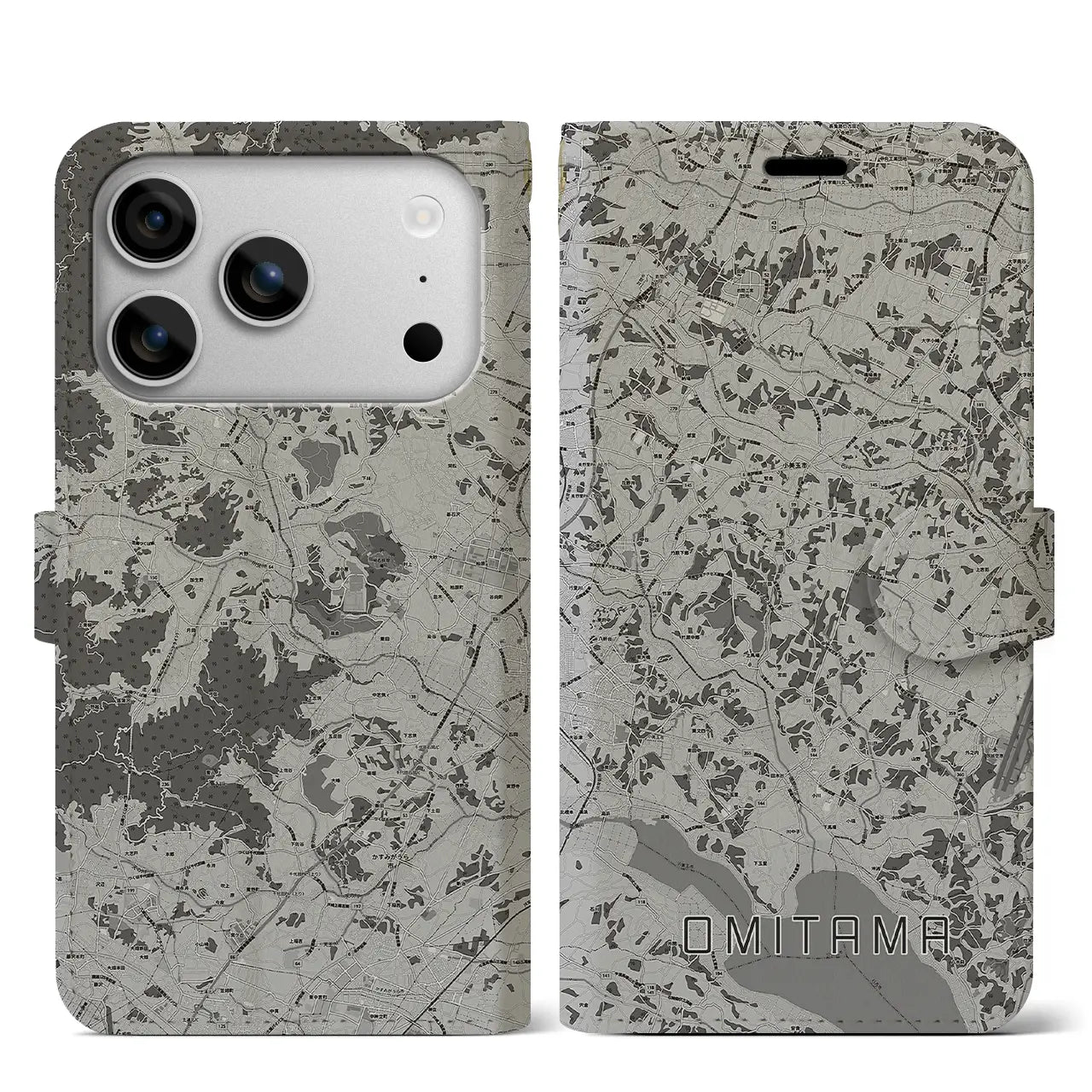 【小美玉(茨城県)】地図柄iPhoneケース(手帳タイプ)